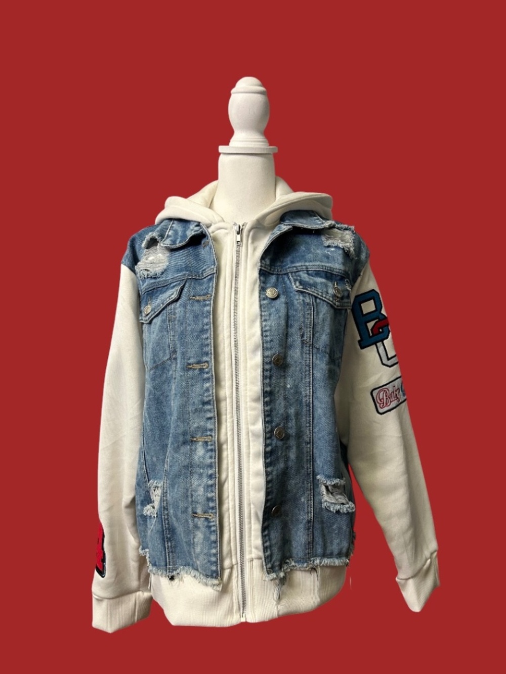 Thrill Jeans Distressed Combination Hoodie